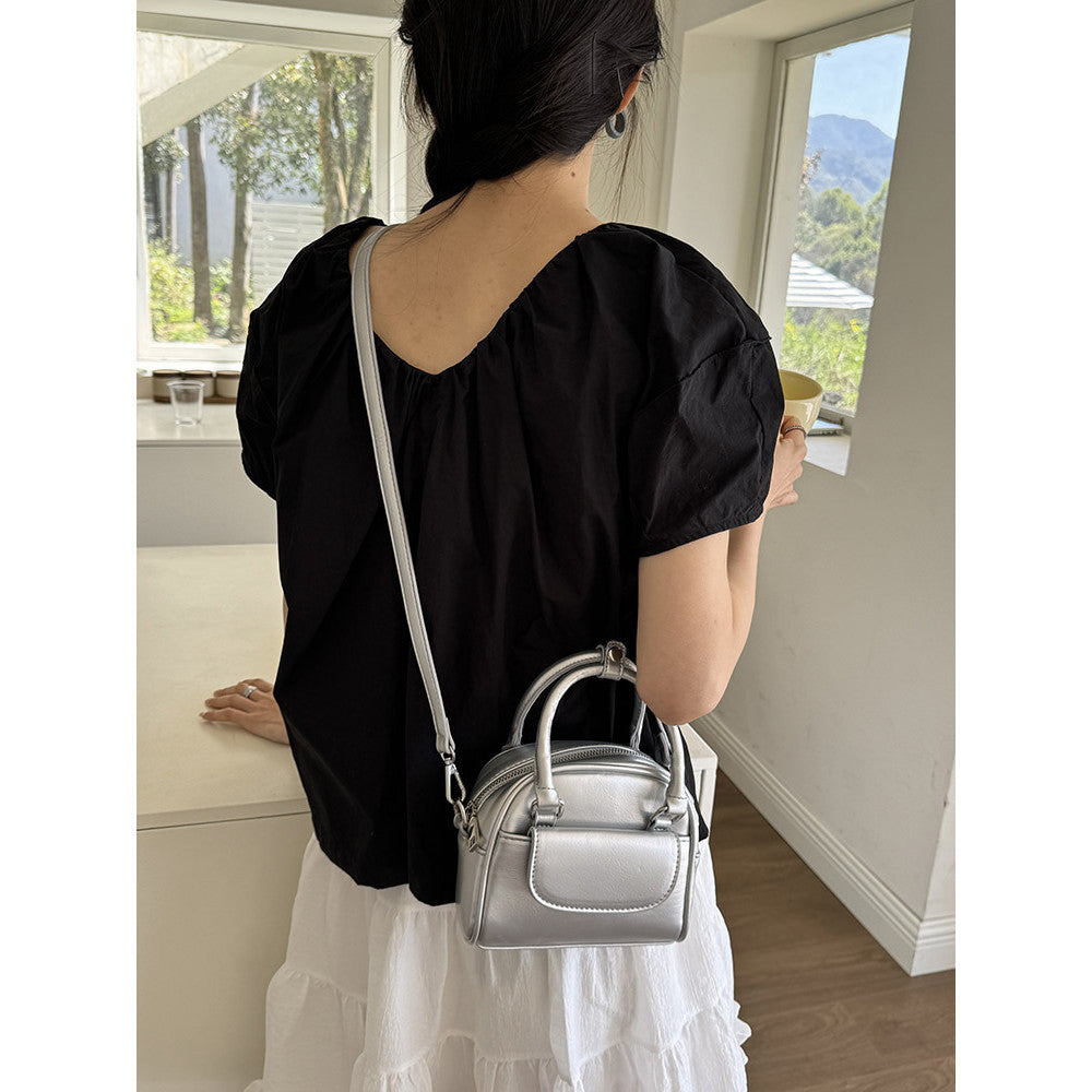 Ielgy Ladies Brown Handbag Commuter Handbag Retro Fashion Cross-body Shell Bag