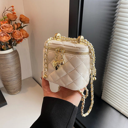Ielgy High-End Female Bag Fashion Rhombus Chain Texture All-Match One-Shoulder Small Square Bag