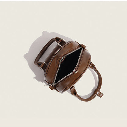 Ielgy Ladies Brown Handbag Commuter Handbag Retro Fashion Cross-body Shell Bag