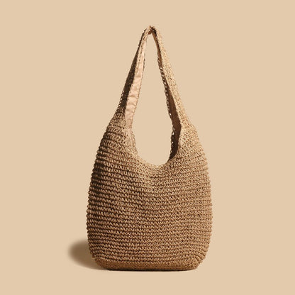 Ielgy Vegetable Basket Rattan Bag Hand-Woven One-Shoulder Handbag