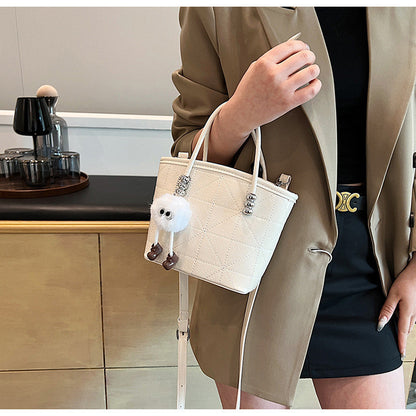 Ielgy Fashion Diamond Bucket Bag All-Match Niche Shoulder Messenger Bag