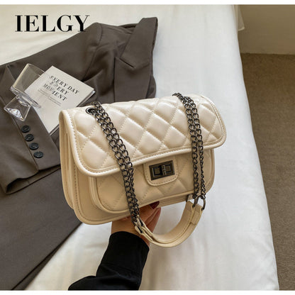 Ielgy Ladies Fashion Summer Messenger Stray Bag High-End Diamond Chain Shoulder Small Square Bag