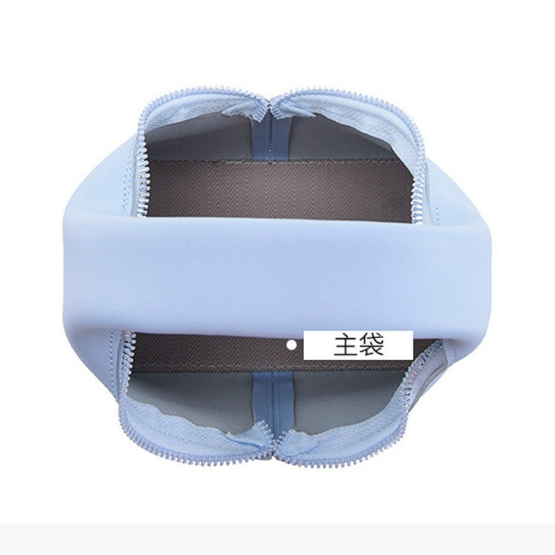 Ielgy Ladies Fashion Handbag Solid Color PU Fashion All-Match French Underarm Crescent Bag