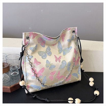 Ielgy Ladies All-Match New Chinese Style Underarm Bag Chinese Style Embroidered Cross-Body Tote Bag