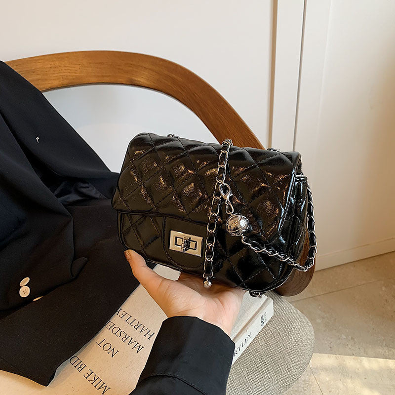 Ielgy Diamond Embroidery Thread Popular All-Match Chain Messenger Bag Fashion One-Shoulder Small Square Bag