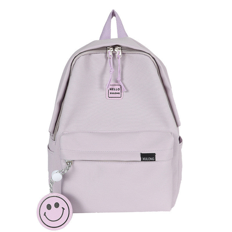 Ielgy Ladies Preppy Style Backpack Small Fresh Cute Student Schoolbag Mori Girl Solid Color Small Backpack