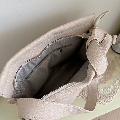 Ielgy Ladies Fashion Apricot One-Shoulder Messenger Bag Simple All-Match Commuter Niche Texture Mes