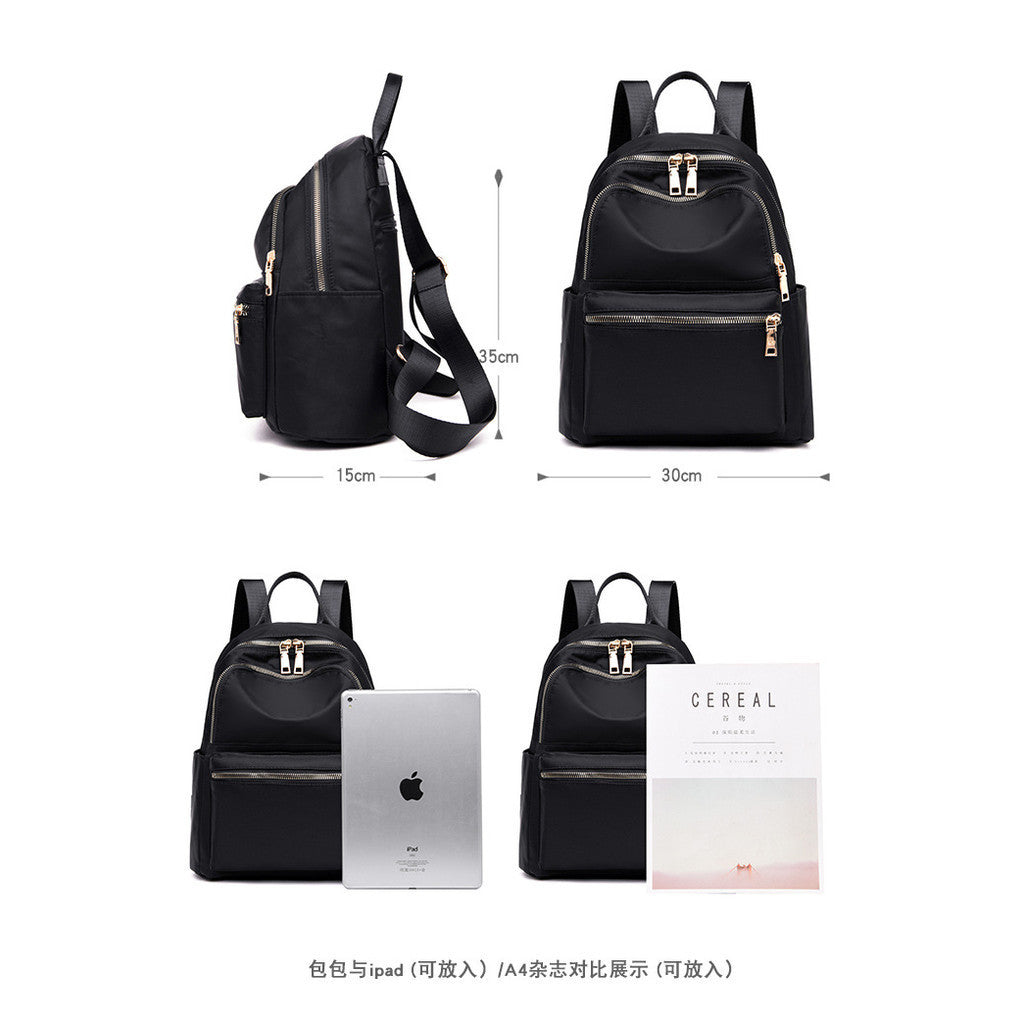 Ielgy Lightweight Oxford Cloth Backpack Female Korean Version Nylon Canvas Student Leisure Travel Small Backpack