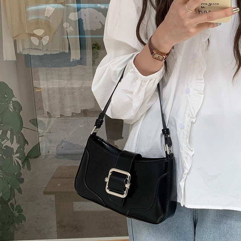 Ielgy Portable Baguette Bag Korean Version Retro One-Shoulder Underarm Bag Niche Texture Messenger Small Square Bag