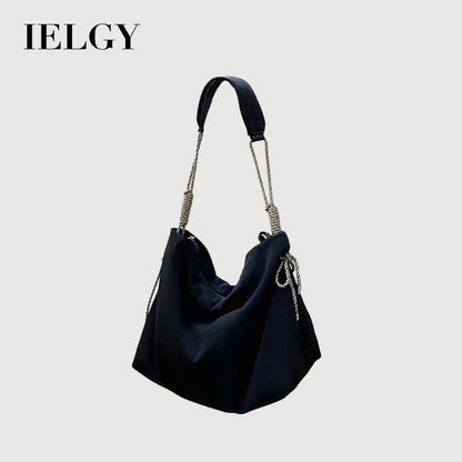 Ielgy Ladies Tote Bag Large Capacity Casual Knot Adjustable One Shoulder Crossbody Oxford Cloth Bag
