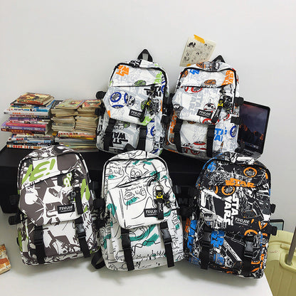 Ielgy Trendy Cool Couple Backpack Fashion Camouflage Graffiti Campus Backpack Men Women Outdoor College Student Schoolbag