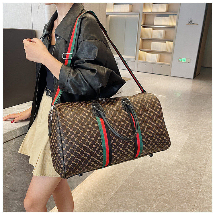 Ielgy Casual Large-Capacity Lightweight Boarding Fashion One-Shoulder Travel Bag Printed Travel Bag Gym Bag