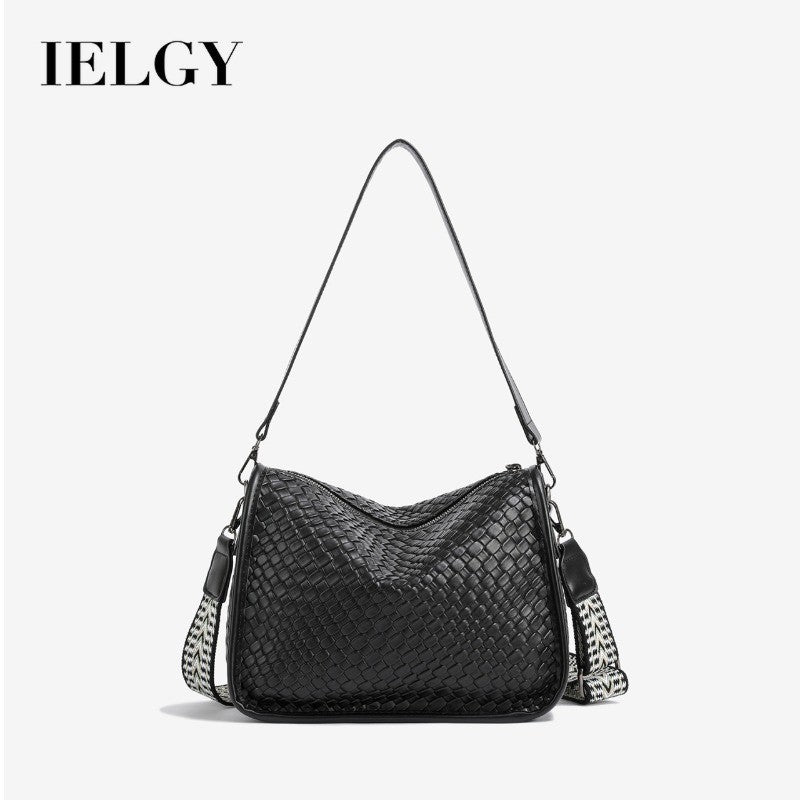Ielgy Large-Capacity Shoulder Bag Korean Version Trendy Fashion All-Match Casual Commuter Cross-Body Dump