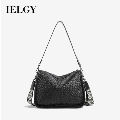 Ielgy Large-Capacity Shoulder Bag Korean Version Trendy Fashion All-Match Casual Commuter Cross-Body Dump