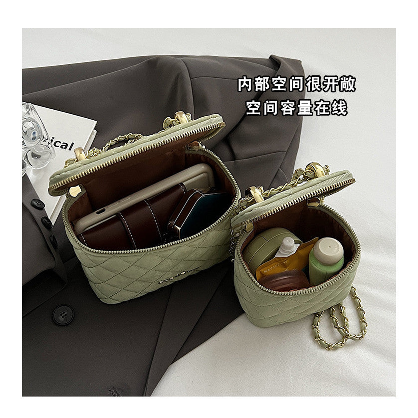 Ielgy High-End Female Bag Fashion Rhombus Chain Texture All-Match One-Shoulder Small Square Bag