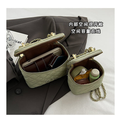 Ielgy High-End Female Bag Fashion Rhombus Chain Texture All-Match One-Shoulder Small Square Bag