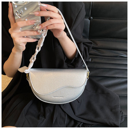 Ielgy Niche Design Handbag Fashion Simple Platinum Bag All-Match Shoulder Messenger Bag