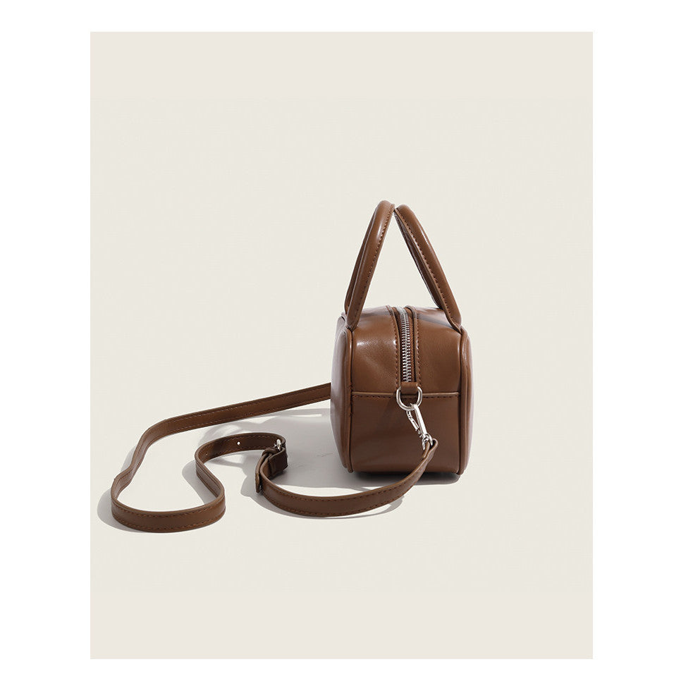 Ielgy Ladies Brown Boston Bag Fashionable Portable Pillow Bag Fashionable All-Match Crossbody