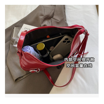 Ielgy Large-Capacity Commuter Underarm Bag Ladies Silver Trendy Fashion Niche Shoulder Bag Texture All-Match Mess