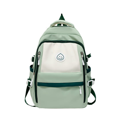 Ielgy Korean Version High School Junior High School Students Large-Capacity Backpack Simple Burden-Red