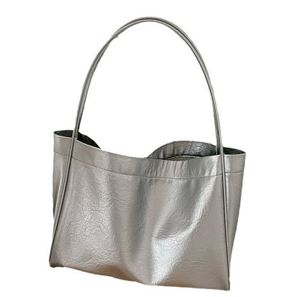 Ielgy Retro Large-Capacity Korean Version All-Match Tote Bag Fashion Lazy Style One-Shoulder Commuter