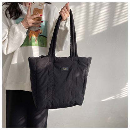 Ielgy Nylon Cloth Tote Bag Large Capacity Class One Shoulder Commuter