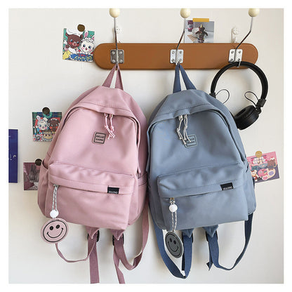 Ielgy Ladies Preppy Style Backpack Small Fresh Cute Student Schoolbag Mori Girl Solid Color Small Backpack