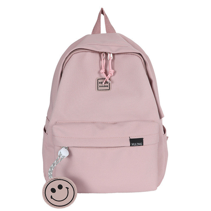 Ielgy Ladies Preppy Style Backpack Small Fresh Cute Student Schoolbag Mori Girl Solid Color Small Backpack