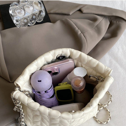 Ielgy Ladies Silver Simple Fashion Handbag Solid Color Child-Mother Bag High-Quality Trendy Classy Messenger Bag