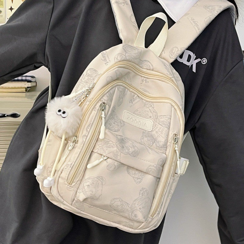 Ielgy Ladies Backpack Reflective Bear Casual Backpack College Student Travel Small Backpack