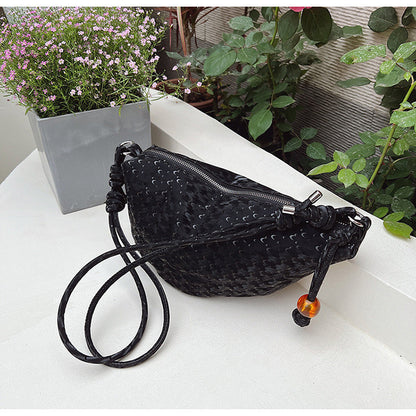 Ielgy Fashion Design Niche Summer Ladies Silver Cross-Body Dumpling Bag