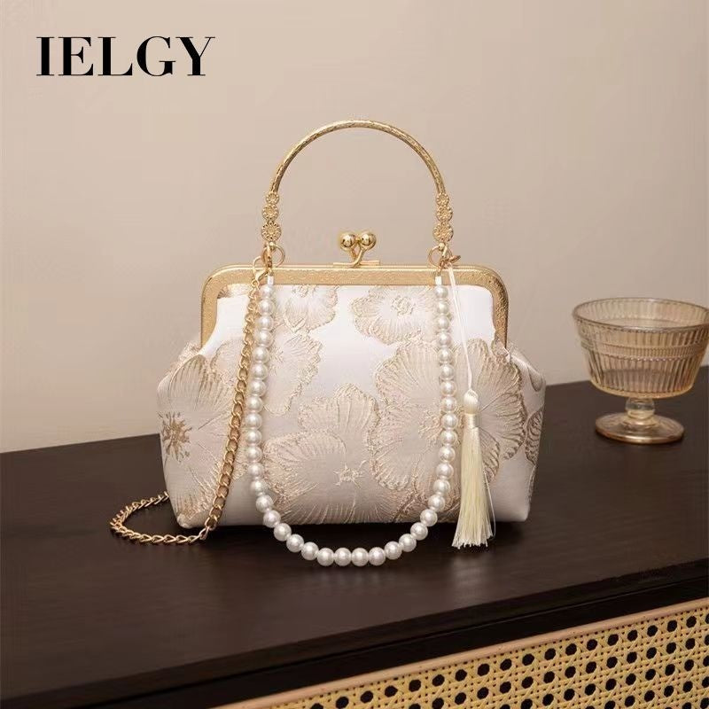 Ielgy Ladies New Chinese Style Chinese Style Rich Flower Pattern Elegant Temperament Handbag