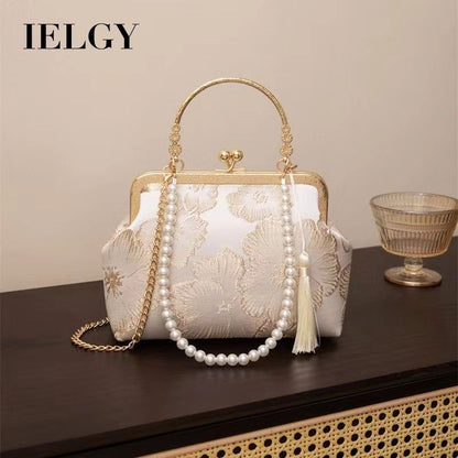 Ielgy Ladies New Chinese Style Chinese Style Rich Flower Pattern Elegant Temperament Handbag