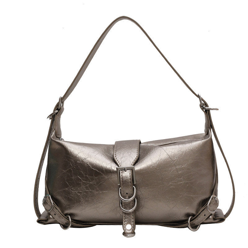 Ielgy Ladies Fashion Texture One-Shoulder Underarm Bag Can Be Cross-Body