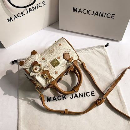 Ielgy Lychee Pattern Texture Boston Bag Printed Crossbody Female Bag