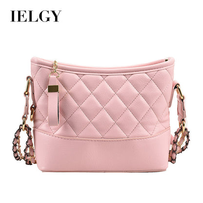 Ielgy Ladies Popular Silver Chain Bag Trendy High-End Texture Niche Diagonal Stray Bag