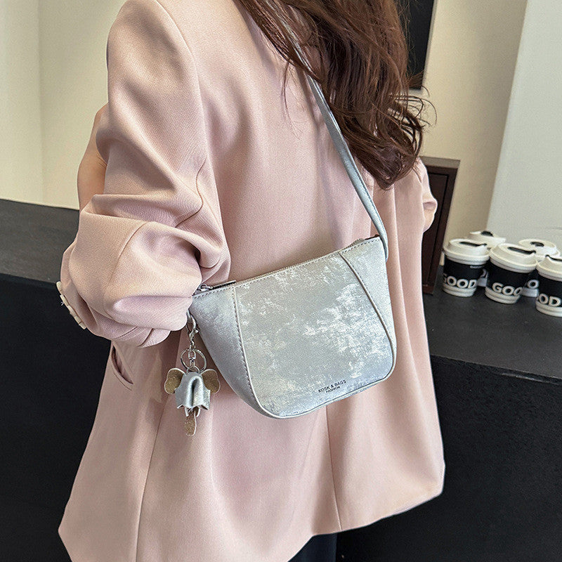 Ielgy Fashionable All-Match Messenger Bag Fashionable Shoulder Underarm Bucket Bag