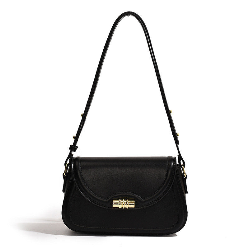 Ielgy Ladies Black Trendy Fashion Small Square Bag All-Match Casual Fashion Trendy Messenger Bag