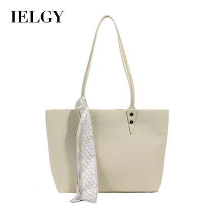 Ielgy Solid Color Large-Capacity Bucket Bag Tote Bag All-Match Commuter Shoulder Messen