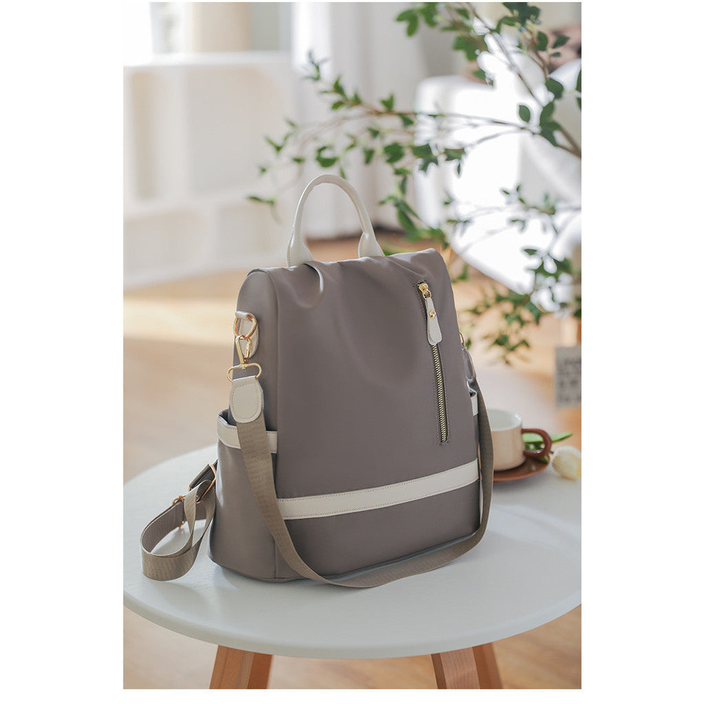 Ielgy Korean Version Trendy Backpack Large Capacity Travel Backpack Nylon Oxford Cloth Lightweight Student School Bag