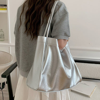 Ielgy Retro Large-Capacity Korean Version All-Match Tote Bag Fashion Lazy Style One-Shoulder Commuter