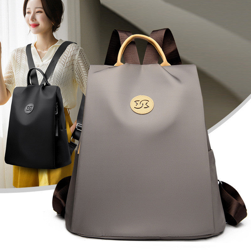 Ielgy Anti-Theft Backpack Commuter Ladies Backpack High-End Sense School Bag Oxford Cloth Waterproof Computer Bag