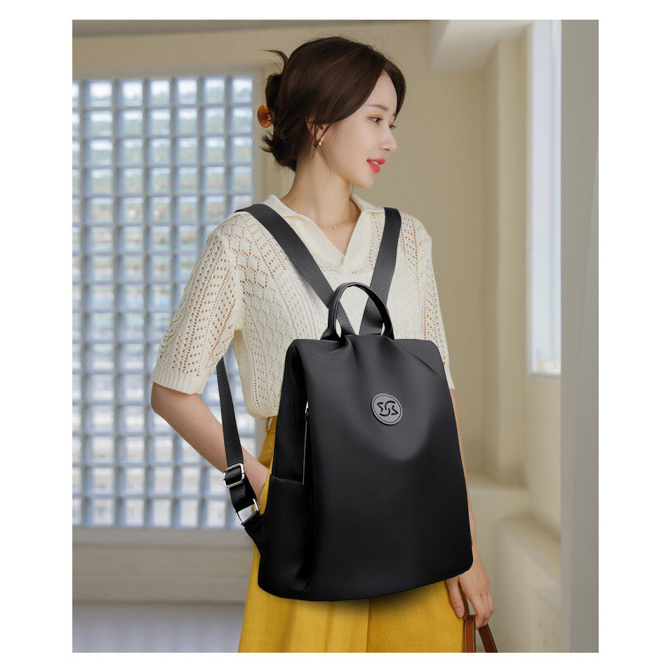 Ielgy Anti-Theft Backpack Commuter Ladies Backpack High-End Sense School Bag Oxford Cloth Waterproof Computer Bag