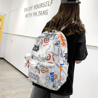 Ielgy Korean Version Large Capacity Unique Graffiti Casual Backpack Casual Backpack