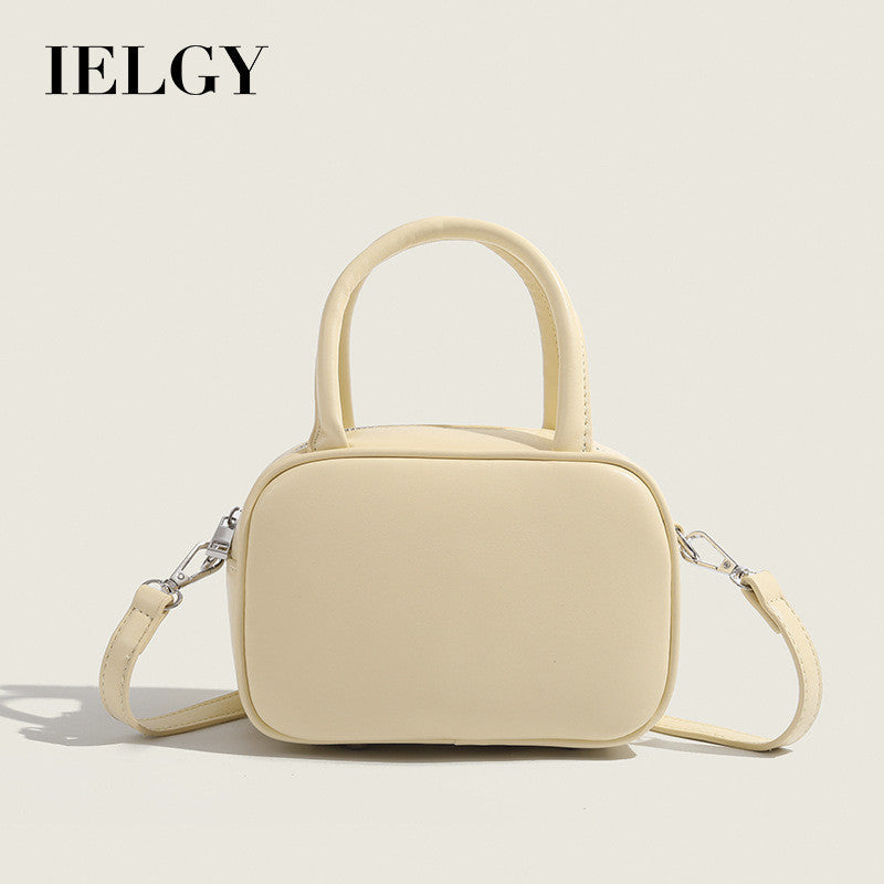 Ielgy Ladies Brown Boston Bag Fashionable Portable Pillow Bag Fashionable All-Match Crossbody