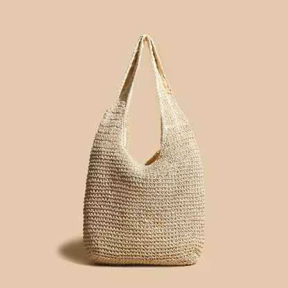 Ielgy Vegetable Basket Rattan Bag Hand-Woven One-Shoulder Handbag