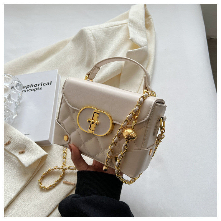 Ielgy Portable Box Bag Ladies Unique Texture Chain Shoulder Diagonal Bag