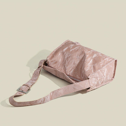 Ielgy Ladies High-Appearance Soft Leather Tote Bag Clutch Pattern Large-Capacity One-Shoulder Minimalist Messenger Bag