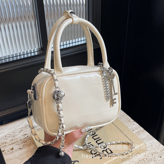 Ielgy High-End Eel Pattern Fashionable All-Match Chain Cross-Body Bag Portable Small Square Bag