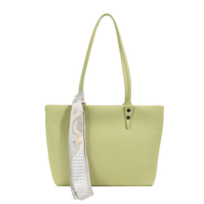 Ielgy Solid Color Large-Capacity Bucket Bag Tote Bag All-Match Commuter Shoulder Messen